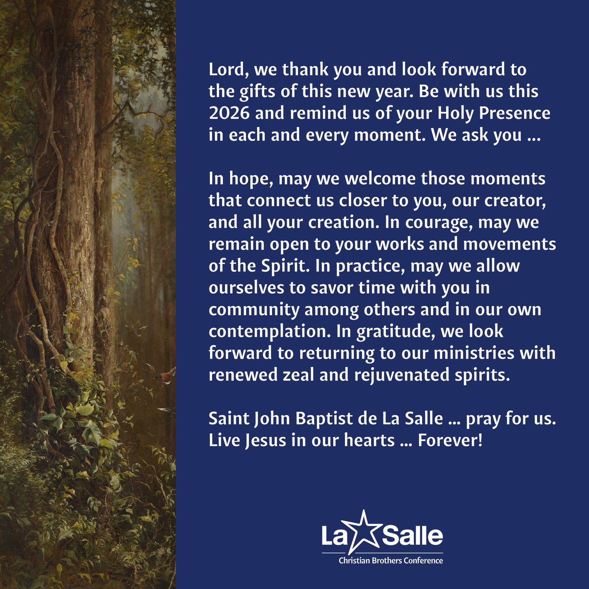 Lasallian_RELAN's tweet image. As we welcome this year, we pause and recall God's Holy Presence. ⭐️ Happy New Year from the team at Christian Brothers Conference!