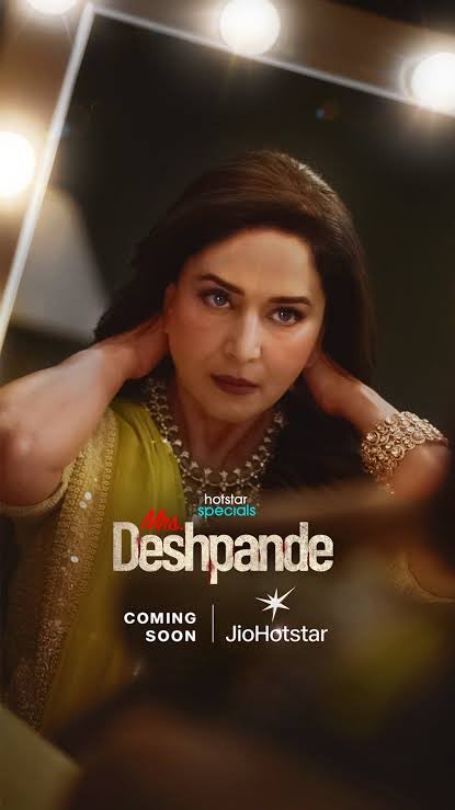 Daily_Up_24's tweet photo. Madhuri Dixit remains one of the most celebrated actresses in the industry, winning hearts for decades with her immense popularity and loyal fan base. She is currently in the spotlight for her latest series, Mrs Deshpande, which has been earning widespread acclaim. 

Audiences and critics alike have praised her performance, with fans especially impressed by her striking, never-seen-before avatar. While it is well known that Mrs Deshpande is adapted from the French thriller La Mante, many may not be aware that the story also has a South Korean adaptation. 

Directed by Nagesh Kukunoor and produced by Applause Entertainment, the series is now streaming on JioCinema.
#MadhuriDixit #MrsDeshpande #HotstarSpecials 
@MadhuriDixit @JioHotstar
