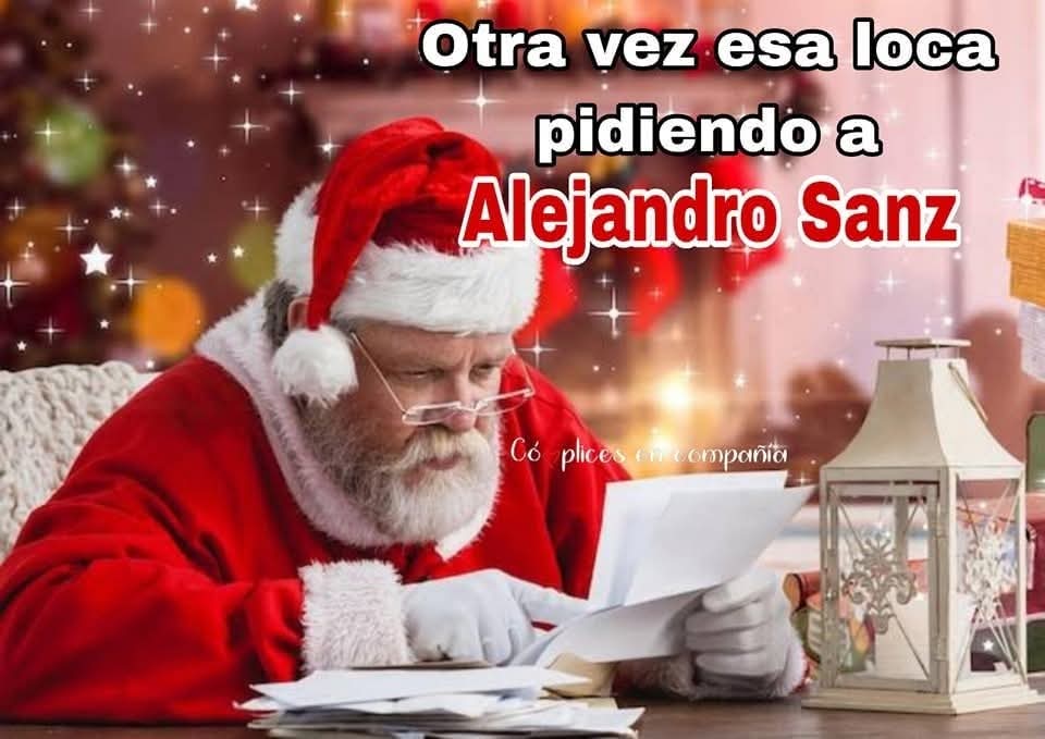 complicesdeASZ's tweet photo. Santa viendo que le pido cada año lo mismo 🙊 @AlejandroSanz

. 
.

#AlejandroSanz 
#ComplicesEnacompañia https://t.co/YoS932zSe2