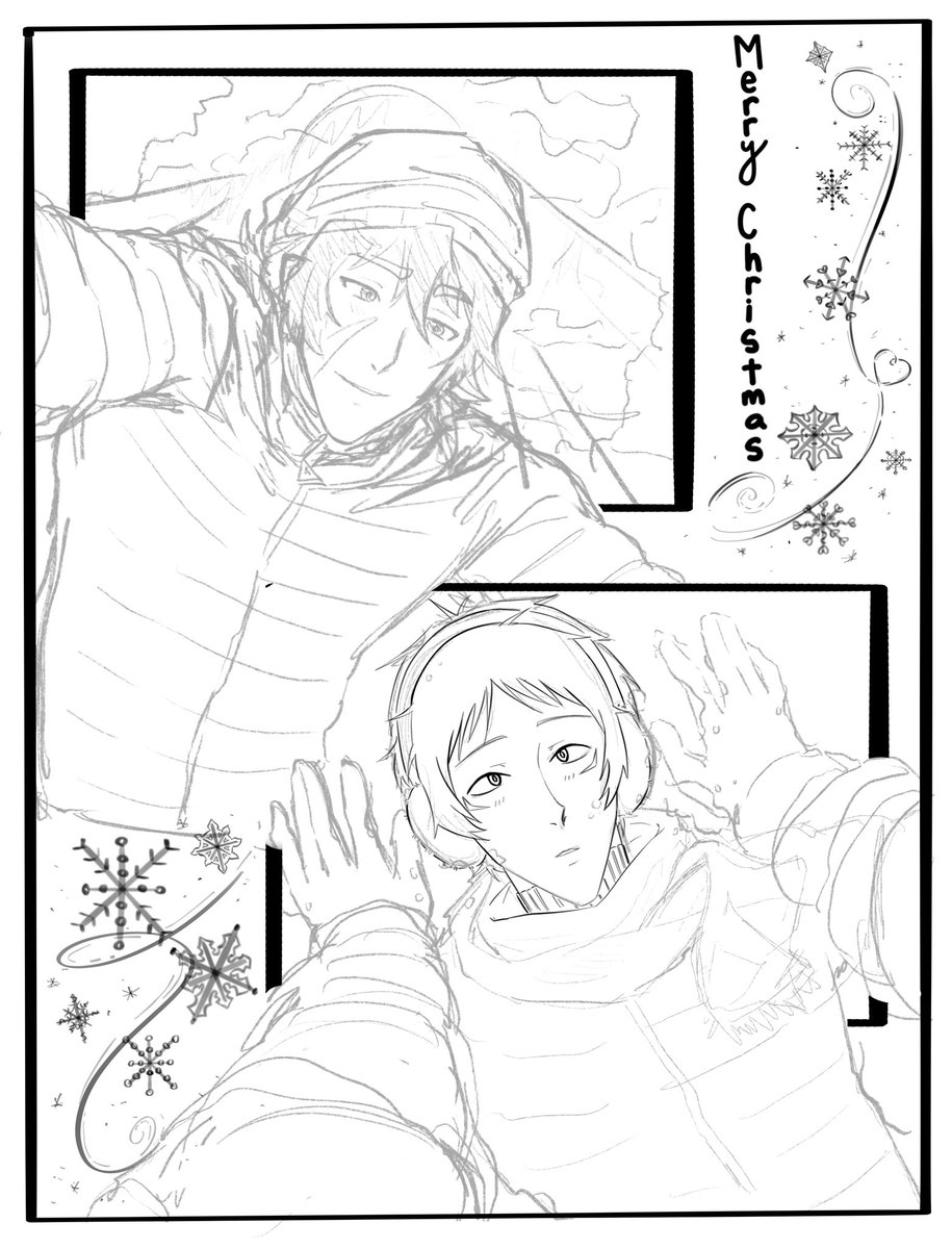 fae__tality's tweet image. little christmas wip 

#klance #keithkogane #lancemcclain #klancemas #rkgk #christmas #wip