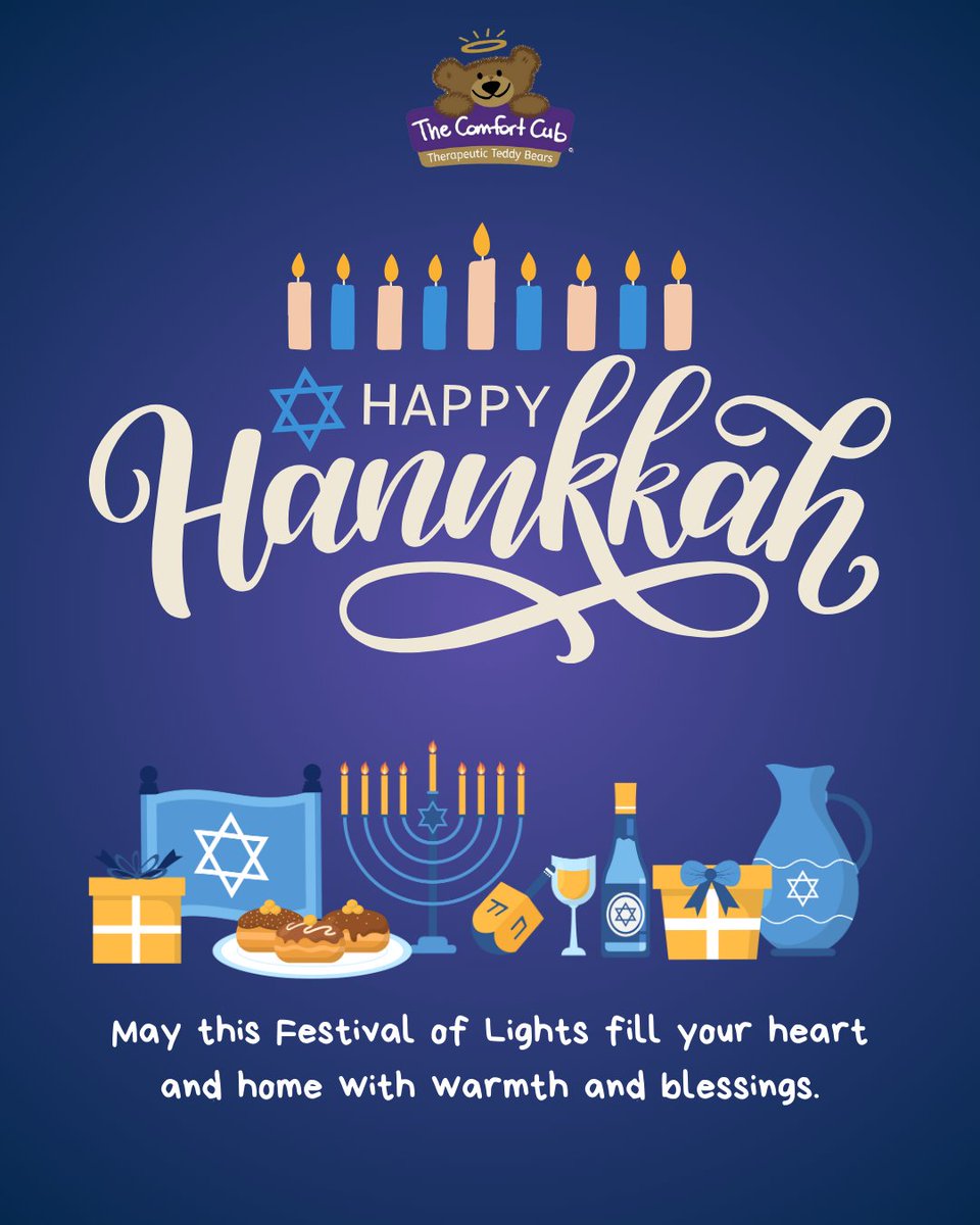 Today is the final day of Hanukkah, where we celebrate the miracle of the oil lasting for eight full days and look forward to the bright year ahead. We hope your holidays were filled with joy, love, and community💙🇮🇱💜

#thecomfortcub #hanukkah #festivaloflights #eightnights