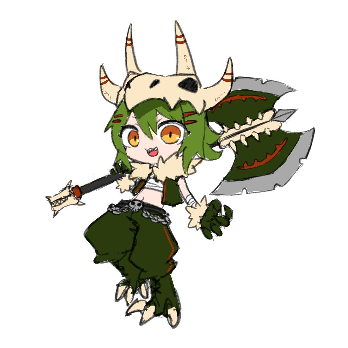 「恐竜っぽいモチーフのキャラデザ」|でるらご⭐絵仕事募集中のイラスト