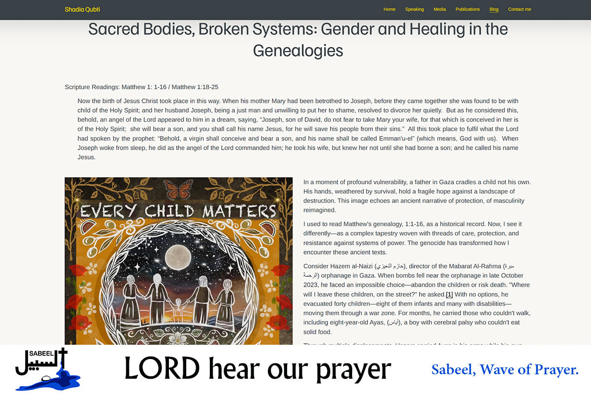 Sabeel had its last online Thursday service of 2025 on 18 December. The service featured Shadia...
sabeel.org/read-more-2660/