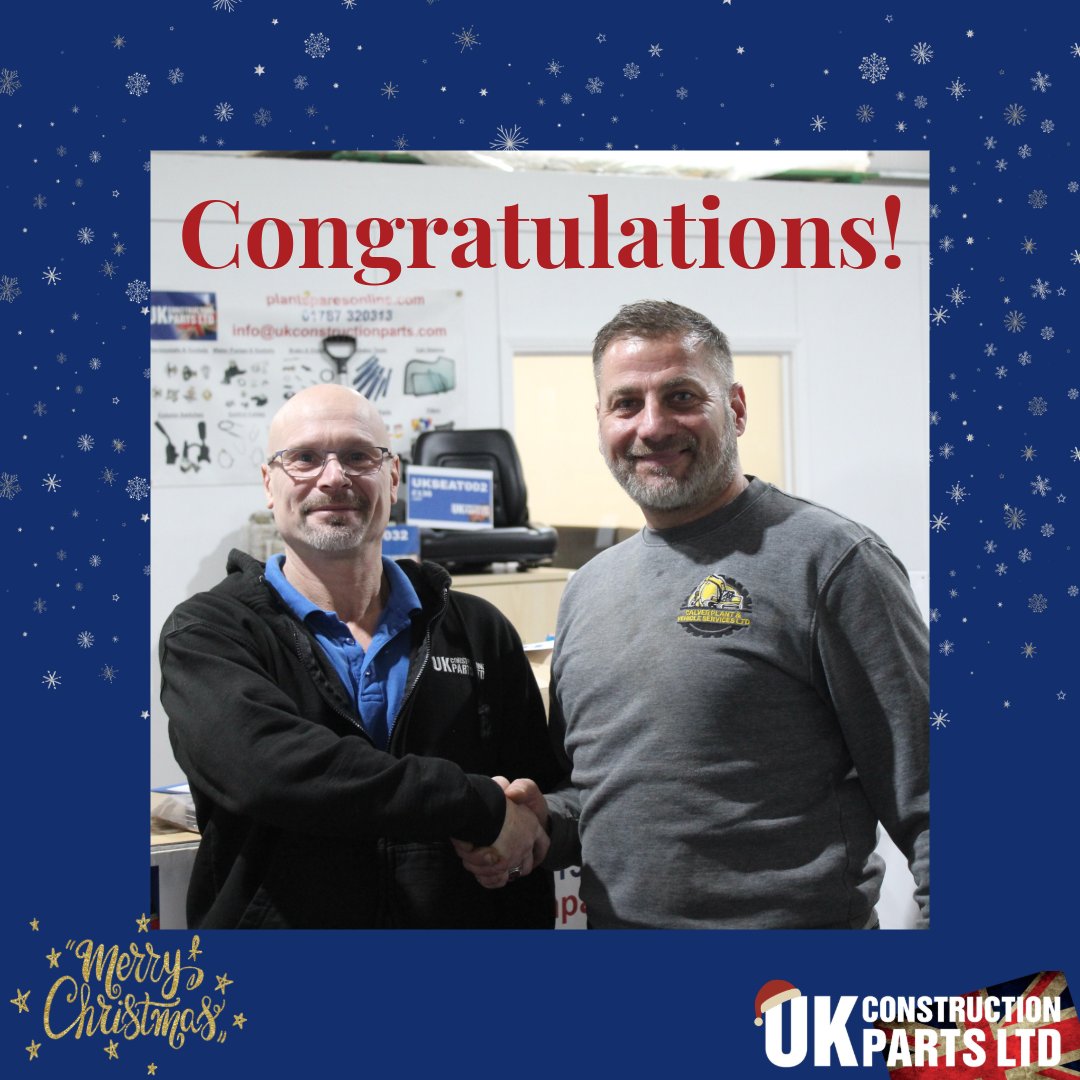UKCP_Ltd's tweet photo. 🎄✨ Christmas Giveaway Winner! ✨🎄
Congratulations to our lucky winner! Stuart from Calver Plant &amp; Vehicle Services Ltd 🎉 We hope you enjoy your prize and have a fantastic festive season. https://t.co/XxPe6Ng9qE