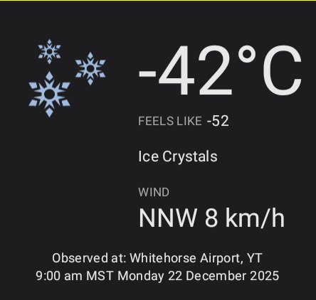 normhamilton's tweet image. -42 and we're warm and safe. Feeling blessed.