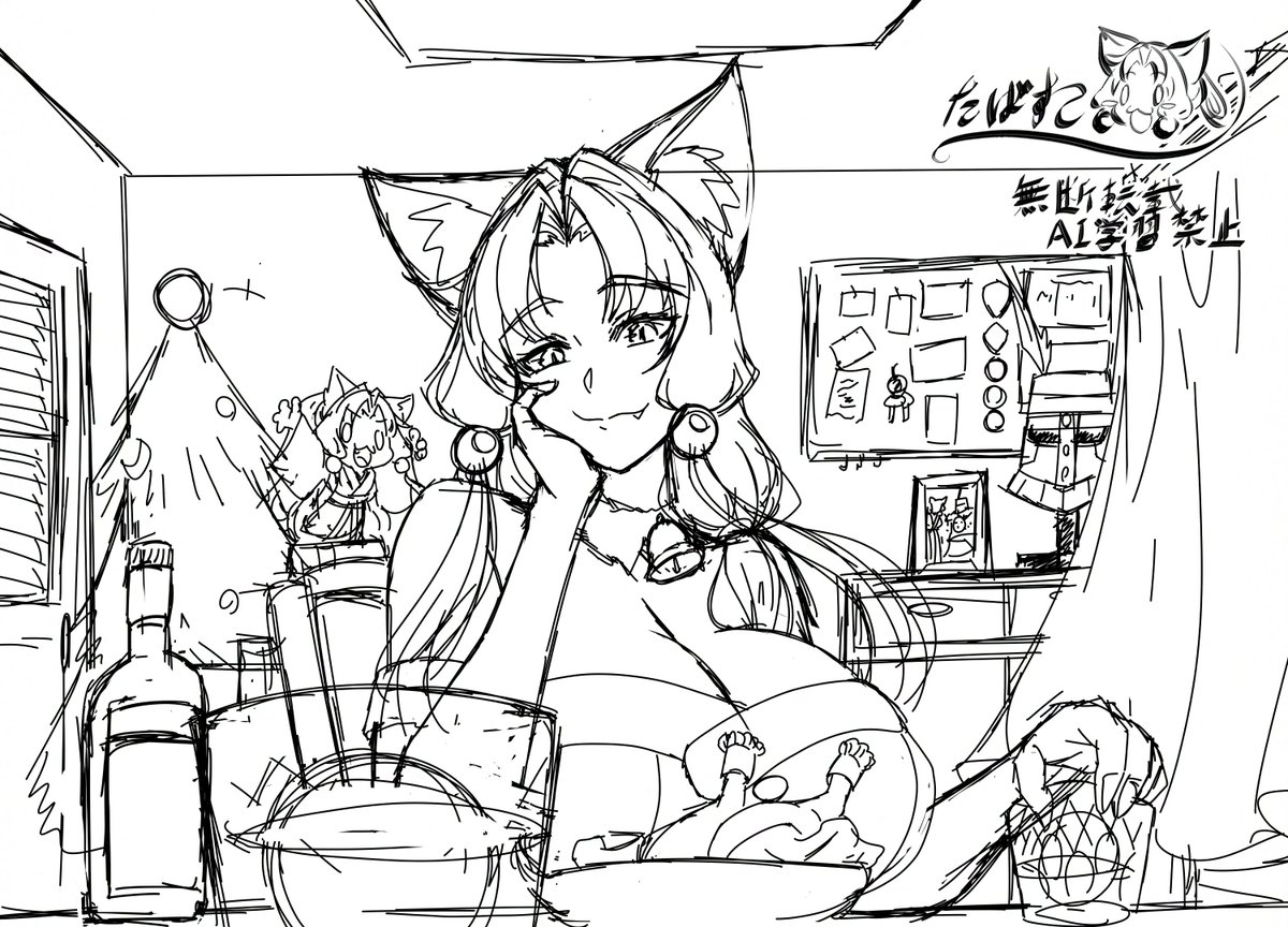 出来たラフを一晩寝かせます 