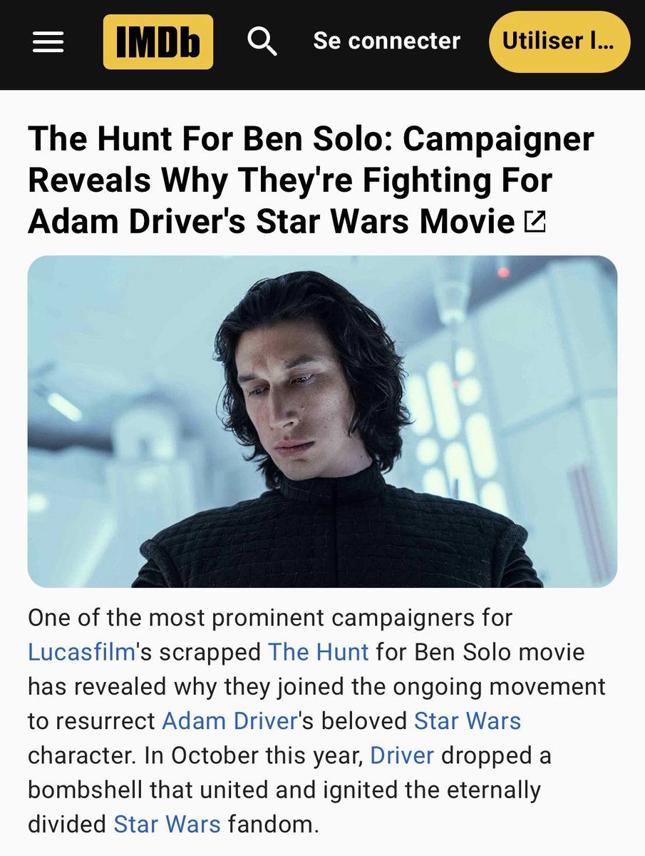 ochreveil's tweet image. IMDb also mentioned the Screenrant article. #TheHuntForBenSolo ⬇️
m.imdb.com/fr/news/ni6562…