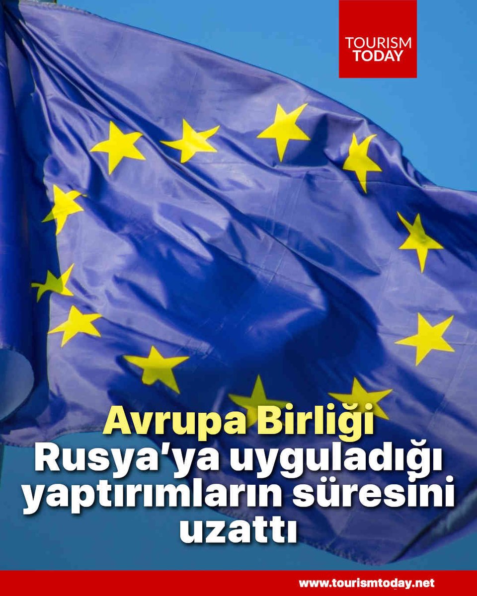 Avrupa Birliği (AB) Konseyi, Rusya'ya Ukrayna'yı istikrarsızlaştıran eylemleri nedeniyle uygulanan ekonomik tedbirlerin süresinin 31 Temmuz 2026'ya kadar uzatıldığını duyurdu.
tourismtoday.net/TR/2025/2685/A…