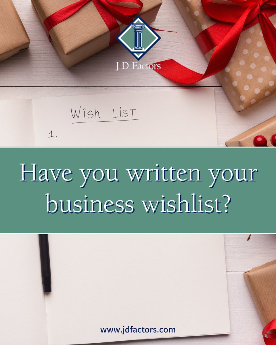 Have you written your business wishlist? 🌠

Write down everything you wish for your business and we'll provide you with the immediate finances you need to grant your wishes! ✨

#Wishlist #HolidayWishlist #FinancialFactoring