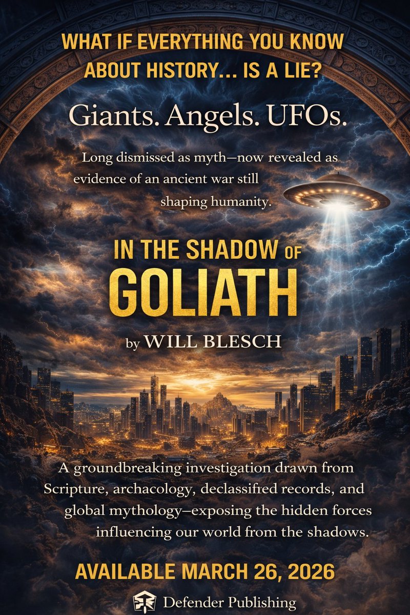 DefenderBooks's tweet image. What if history wasn’t lost… but deliberately hidden?
Giants. Angels. UFOs.
Long dismissed as myth—now revealed as evidence of an ancient war still shaping humanity.
In the Shadow of Goliath by Will Blesch is a groundbreaking investigation drawn from Scripture, archaeology,…