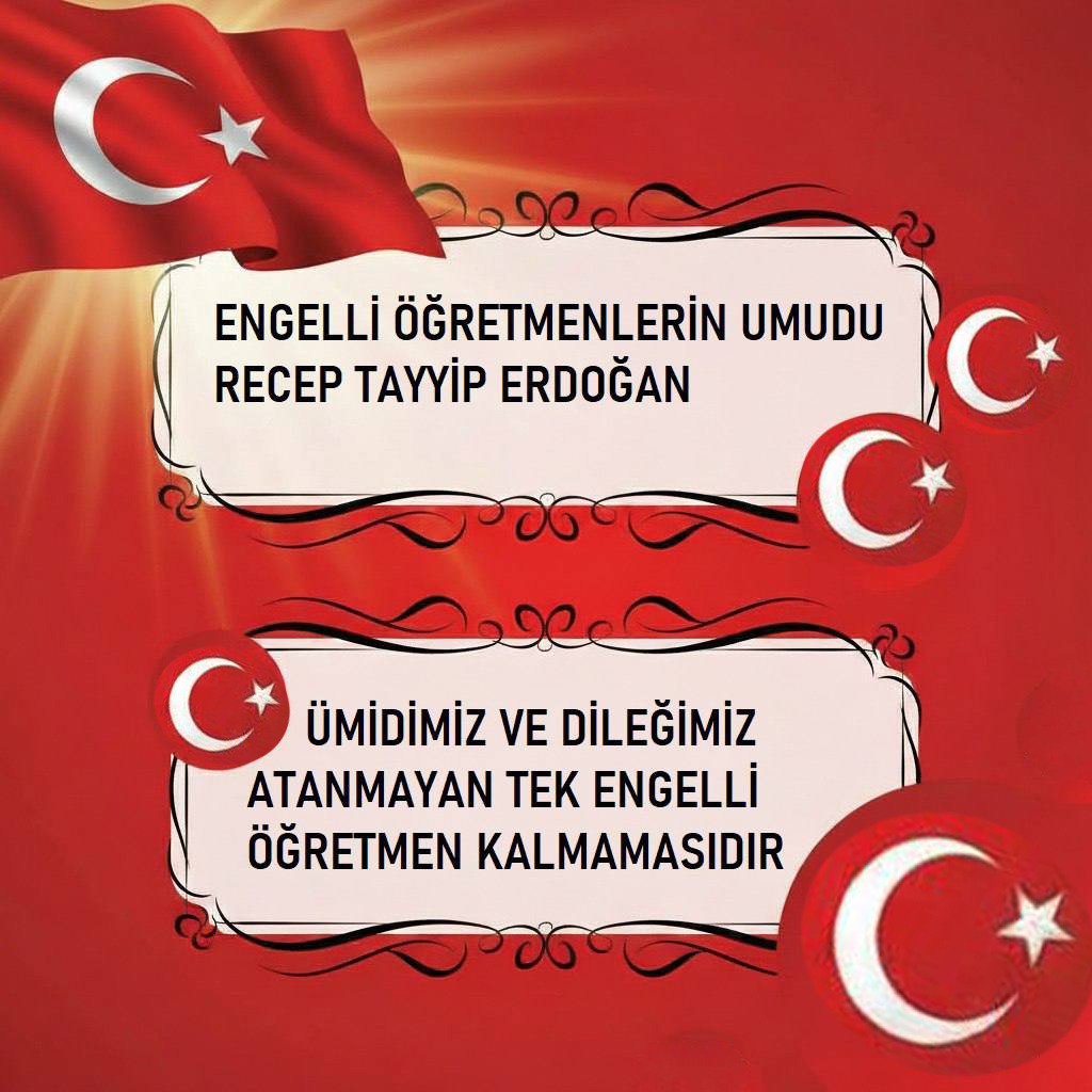 Beyin ameliyatları, ağır tedaviler, fiziksel sınırlar…
Engelli öğretmenler tüm zorluklara rağmen mesleğine hazır.
Anayasa 10 ve 50 açıkken, bu sessizlik neden?
Eşitlik ve çalışma hakkı ertelenemez.

<a href="/Yusuf__Tekin/">Yusuf Tekin</a> <a href="/MahinurOzdemir/">Mahinur Özdemir Göktaş</a> <a href="/RTErdogan/">Recep Tayyip Erdoğan</a> <a href="/dbdevletbahceli/">Devlet Bahçeli</a> <a href="/EmineErdogan/">Emine Erdoğan</a>