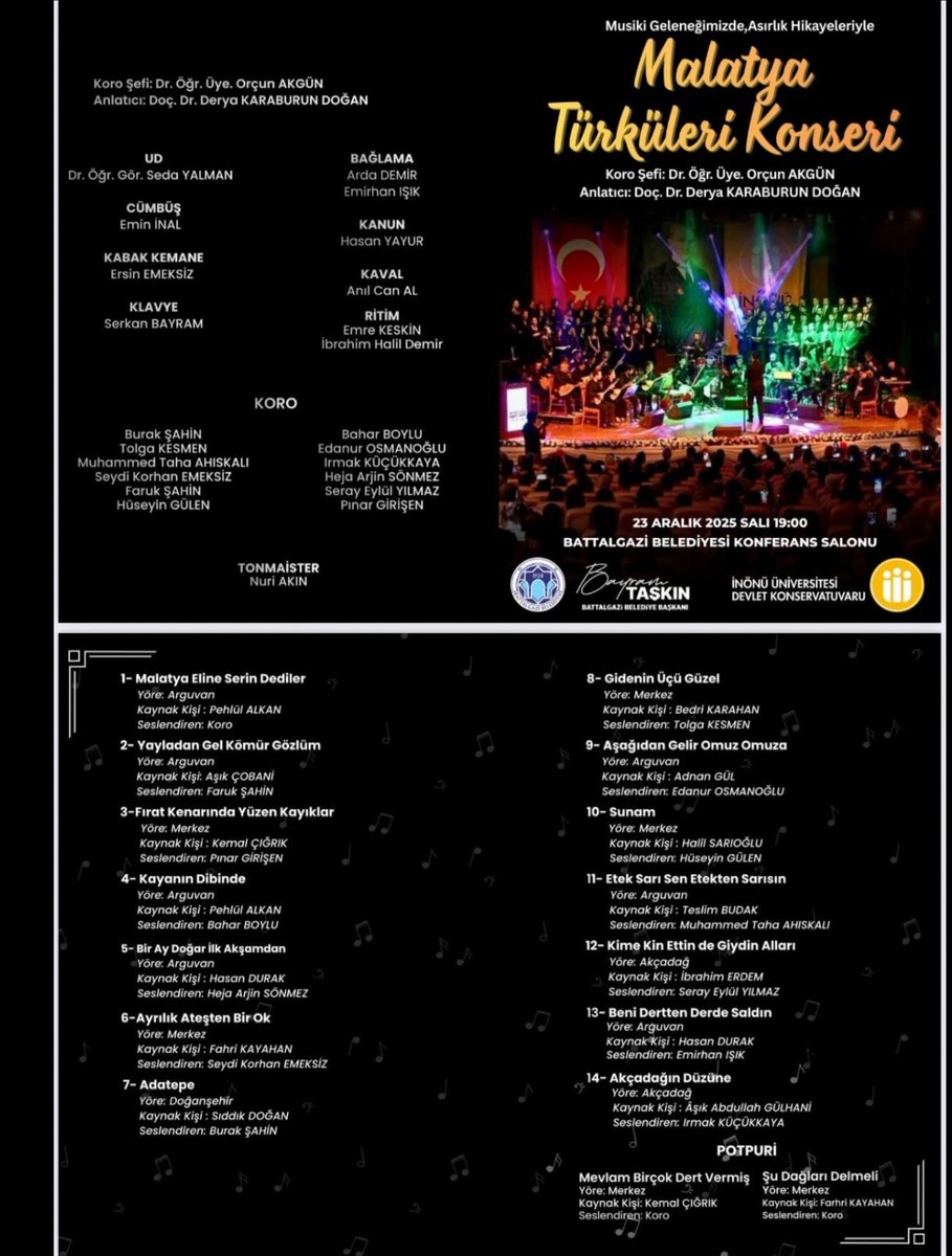 Sunam türküsü, resmî repertuarlarda Erzurum yöresine ait olmasına rağmen, afişte Malatya’ya aitmiş gibi sunulmuştur.

Kültür, kulaktan dolma bilgilerle değil; arşivle, kaynakla ve emekle taşınır. Kültür yönetiminde liyakat gözetilmediğinde ortaya çıkan tablo da maalesef budur.