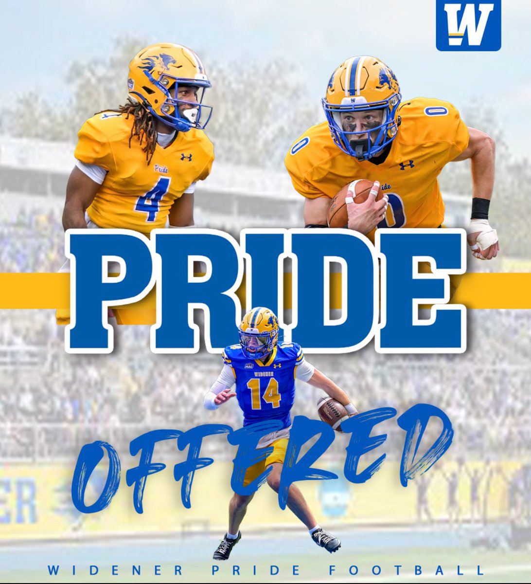 JCruz6_'s tweet photo. I am blessed to receive my first offer to play football at the next level at @Widener_FB.Thank you to @CoachBossHogge for this opportunity!! https://t.co/1rvNhcqqX4