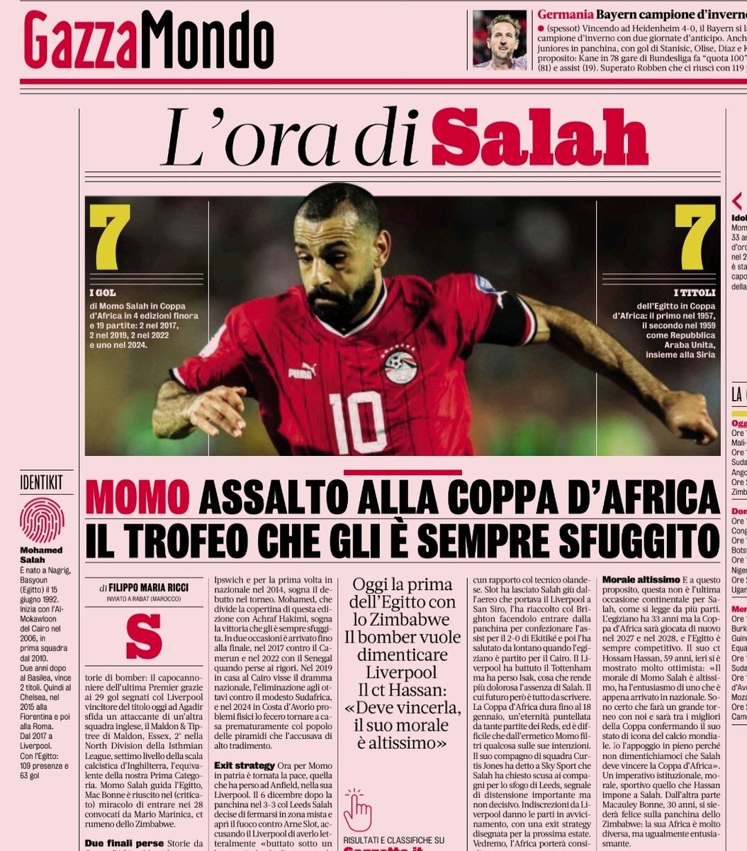 khaledbauomy's tweet image. هذا وقت صلاح 
هكذا تصدرت جازتا الايطالية 
ادعم بلدك ومنتخبك ❤️