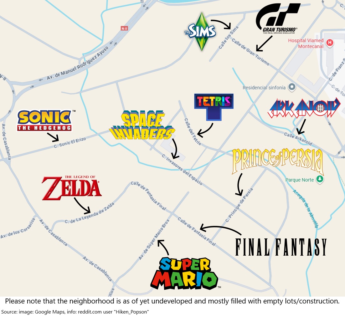 MarioBrothBlog's tweet image. The municipality of Zaragoza in Spain contains a "video game neighborhood" that began development in 2010 with a street called "Avenida de Súper Mario Bros" and has since expanded to 10 streets named after various video game franchises.