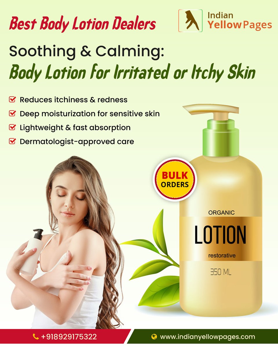 B2BClassifieds's tweet image. Our Organic Restorative Body Lotion is here to help! 🌿

✅ Reduces itchiness &amp;amp; redness instantly
✅ Deep moisturization for sensitive skin

indianyellowpages.com/directory/body…

#BodyLotion #SensitiveSkin #OrganicSkincare #Moisturizer #IndianYellowPages #HealthySkin #SoothingCare