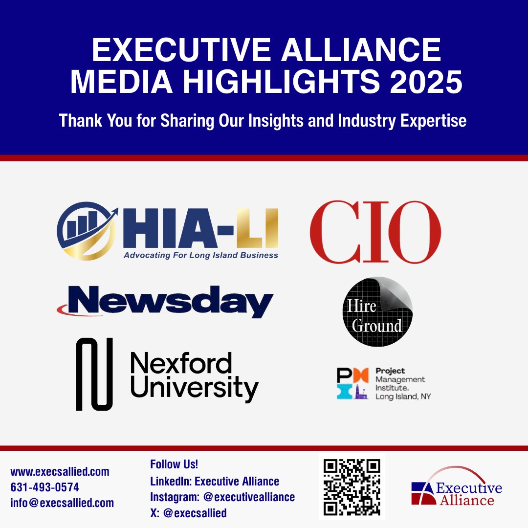 A huge thank you to <a href="/Newsday/">Newsday</a> , <a href="/HIA_LI/">HIA-LI</a> , <a href="/nexford/">Nexford University</a> <a href="/CIOMagazineJobs/">CIO Jobs</a>, HireGround Podcast &amp; <a href="/PMInstitute/">PMI</a> LI for highlighting our commitment to the Long Island business community. Sharing our insights on talent acquisition and leadership wouldn't be possible without your support.