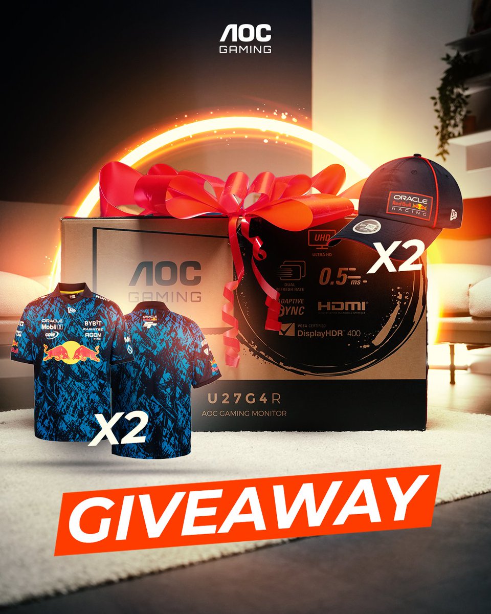 🎅It’s your chance to win the Dual Frame AOC U27G4R monitor, <a href="/redbullsimrace/">Oracle Red Bull Sim Racing</a> jersey or cap 🎁

To enter:
✅Follow <a href="/AGONbyAOC/">AGON by AOC</a>
❤️Like and repost this post
✍️Tag your friend

Five winners will be announced on December 29th, GL!🤗