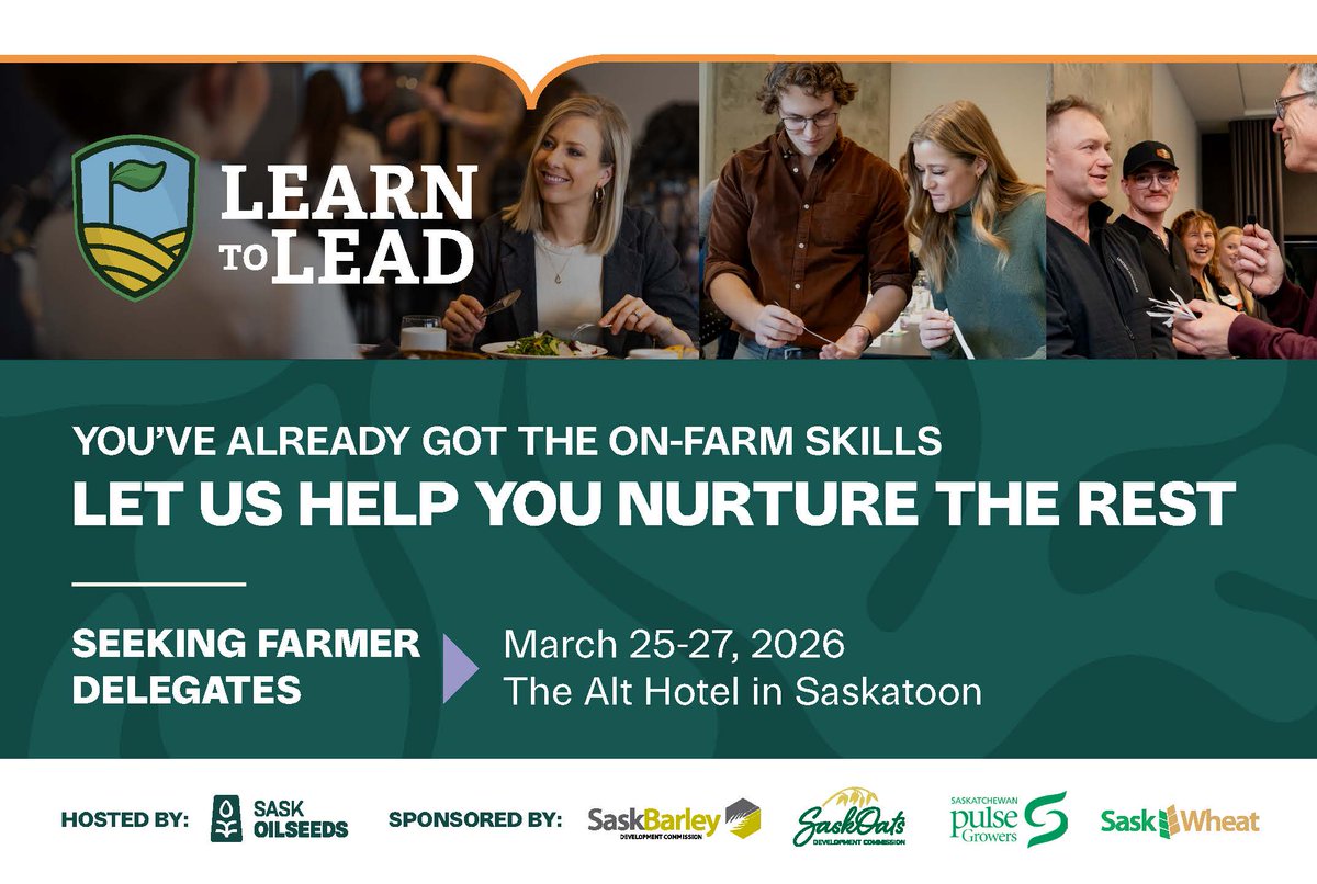 Ever been put on the spot to speak in front of a group or to the media? 
At #LearnToLead2026, agriculture journalist Jay Whetter will help you feel confident in those moments. 

Apply for your spot to become an ag leader: saskcanola.com/upcoming-event… 
#AgLeadership #AgAdvocacy