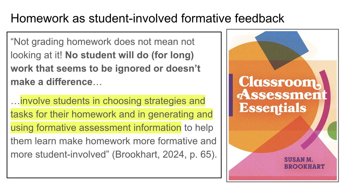 mctownsley's tweet image. Homework as a formative, student-involved process.

#Grading #ClassroomAssessment #Feedback #Homework #sblchat