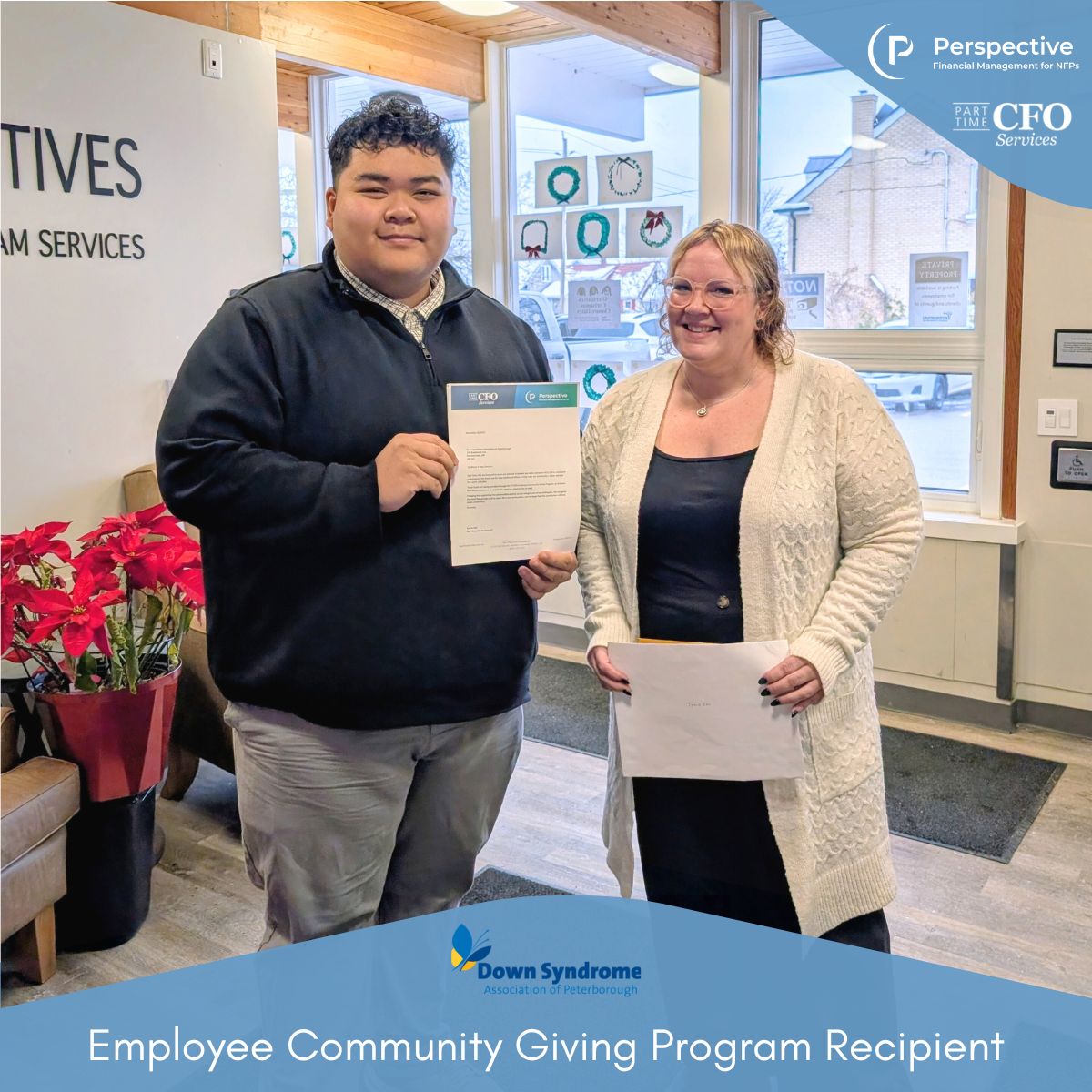 PTCFO's tweet image. Tyrese selected Hospice Peterborough and the Down Syndrome Association of Peterborough as recipients of this year’s Community Giving Program! Supporting compassionate end-of-life care and inclusive opportunities in our community.
#EmployeeCommunityGiving #CommunityImpact