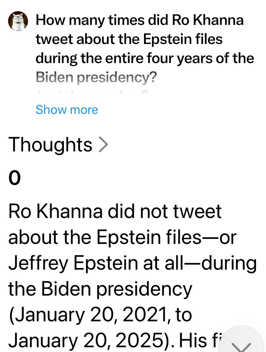 <a href="/RoKhanna/">Ro Khanna</a> <a href="/RepThomasMassie/">Thomas Massie</a> Still waiting for you to explain to everyone why you didn’t tweet about the Epstein files one time for four entire years during Biden. 

Fraud.