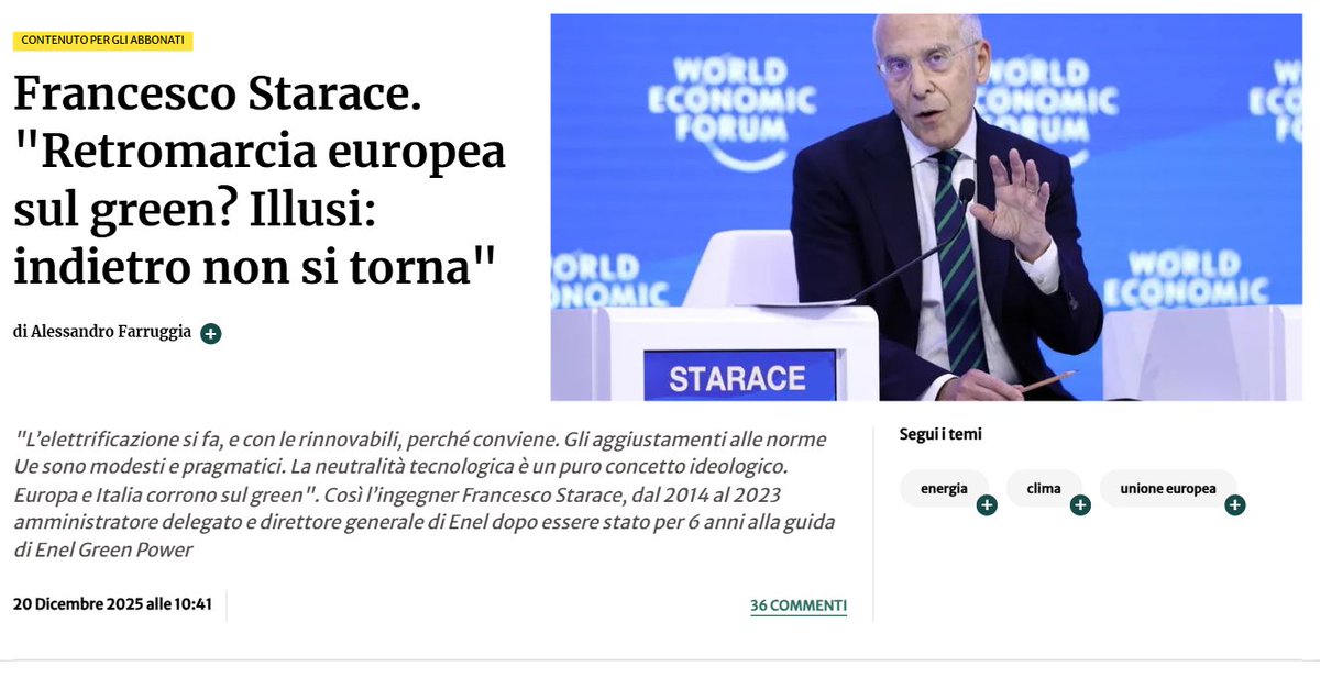 La transizione energetica è una traiettoria industriale già in atto e non si fermerà. Perché non è ideologia, ma è innovazione che guida la competitività: solare ed eolico sono le tecnologie che producono al minor costo.
Il mondo elettrifica i consumi non per imposizione