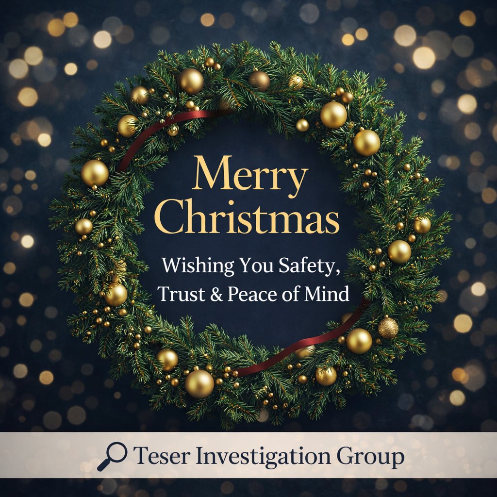 🎄 Merry Christmas from Teser Investigations! As we celebrate this season of joy and connection, we're reminded that the holidays are about trust, family, and God.  

—The Team at Teser Investigations  

teserinvestigations.com #MerryChristmas #HappyHolidays #TeserInvestigations