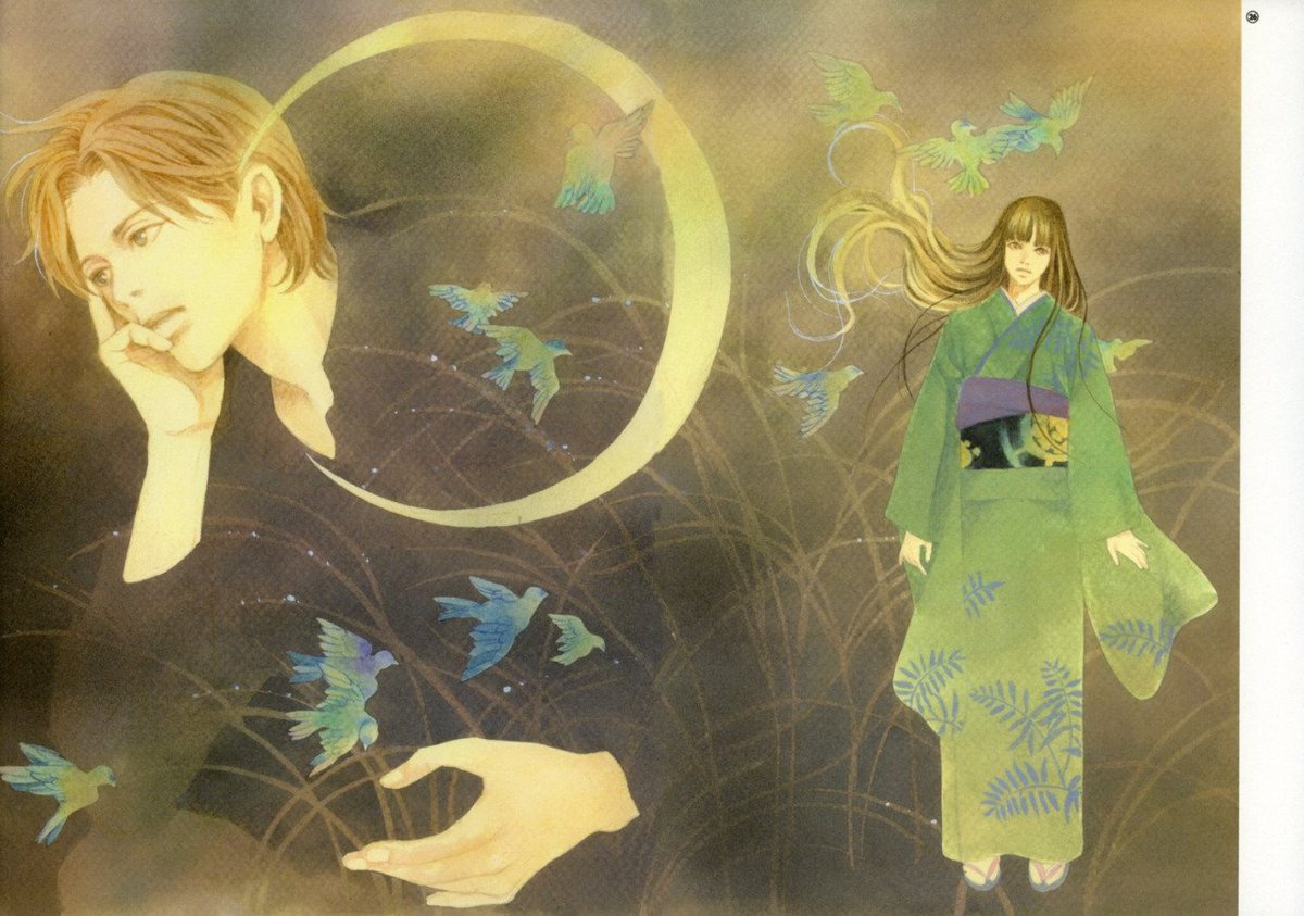 centroscriptum's tweet image. Hyakki Yakōshō - Ichiko Ima (1995)

One of the most aesthetically refined manga. Opportunity to immerse in the world of Japanese folklore through self-contained chapters focused on supernatural incidents. Some stories are melancholic, others unsettling, and a few deeply moving.