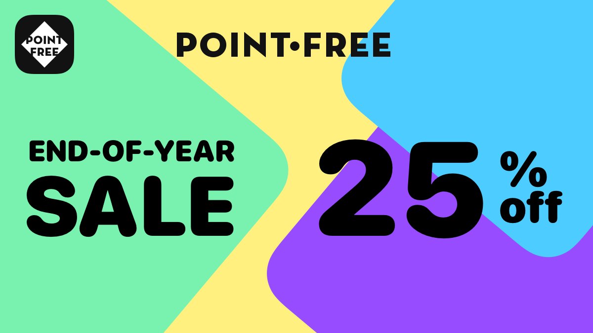 We're celebrating the end of the year by offering one last discount to Point-Free.

Get 25% off the first year of your subscription, and unlock access to everything we have planned for next year (it's a lot!).

🎁 pointfree.co/blog/posts/196…