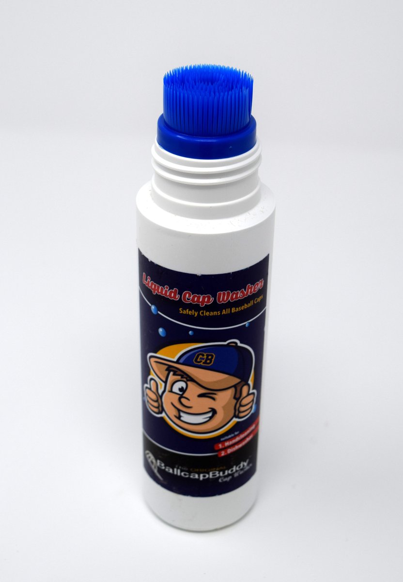 ballcapbuddy's tweet photo. Everyone likes to Xmas presents after Xmas !  Here's one for anyone who wears ballcaps. Ballcap Buddy combo:  Liquid soap bottle with soft gentle brush to clean away dirt and stains from ballcaps, shoes and clothes. Pair with a Ballcap Buddy Cap Washer to place your cap in after pre treating. Place in top rack of dishwasher and your caps comes out like new ! https://t.co/yJfu69x54N