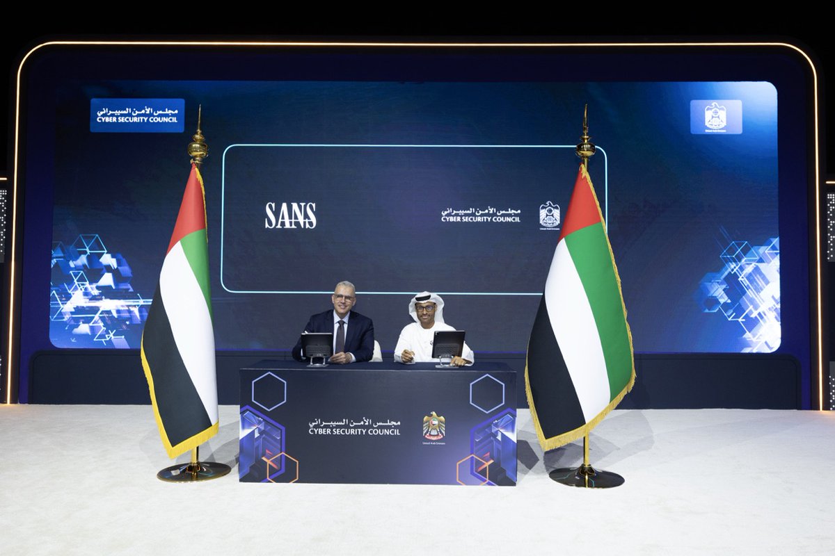 SANSEMEA's tweet image. Strengthening national cyber defence starts with skilled people.

Our new partnership with the UAE Cybersecurity Council will empower cybersecurity professionals across the nation with world-class training and future-ready expertise.

Find out more: bit.ly/4aXAYws