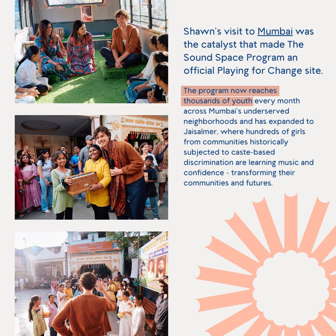 shawnfoundation's tweet photo. A year of music, community, and impact 🤍 Grateful for @PFCFoundation and the work we supported together in 2025 bringing music education to young people around the world. Click through to see the impact of the partnership, and how we can carry it forward. https://t.co/vj6pFFsMlB
