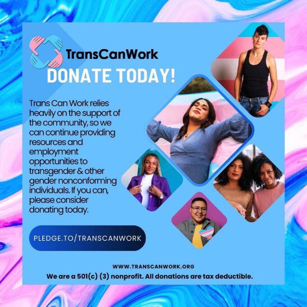 Your support keeps #TransCanWork’s doors open so we can provide the trans community with jobs &amp; other valuable resources. Please consider donating:

pledge.to/TransCanWork 🏳️‍⚧️
