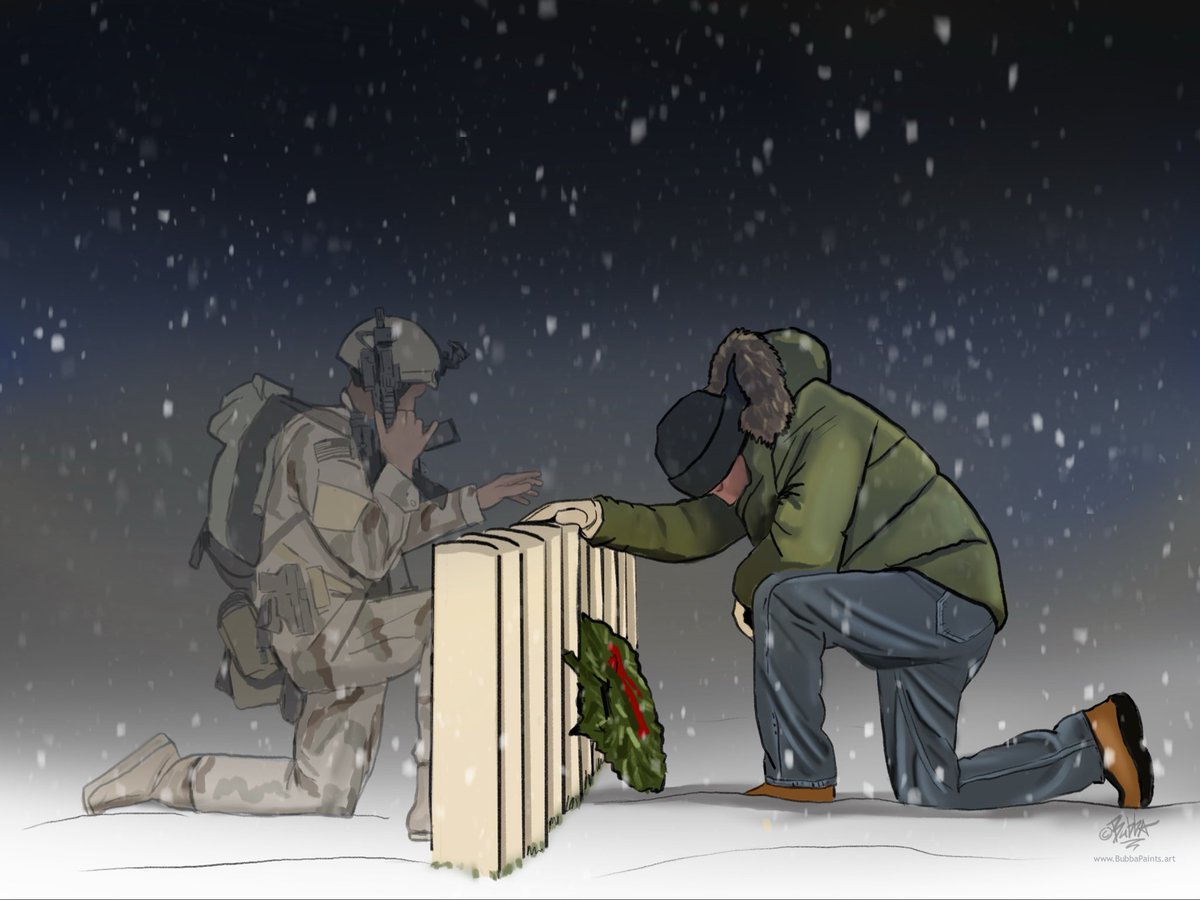 As families gather this Christmas season, we pause to remember those who never made it home.

I drew this image as a reminder of those who never got to come home—those who gave everything so we could.

Behind every wreath is a sacrifice, a family, and freedom preserved.

We honor