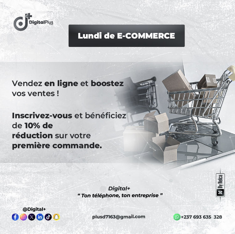 Digitalplus237's tweet image. 𝑳𝑼𝑵𝑫𝑰 𝑫𝑬 𝑬-𝑪𝑶𝑴𝑴𝑬𝑹𝑪𝑬 🚀💰

𝑽𝒆𝒏𝒅𝒆𝒛 𝒆𝒏 𝒍𝒊𝒈𝒏𝒆 𝒆𝒕 𝒃𝒐𝒐𝒔𝒕𝒆𝒛 𝒗𝒐𝒔 𝒗𝒆𝒏𝒕𝒆𝒔 ! 😎

Vendez en ligne et boostez vos ventes ! 😎 10% de réduction sur 1ère commande avec #DigitalPlus ! 

👉 forms.gle/YaJjoSubD24FMK…

#ECommerce #VenteEnLigne #Hera