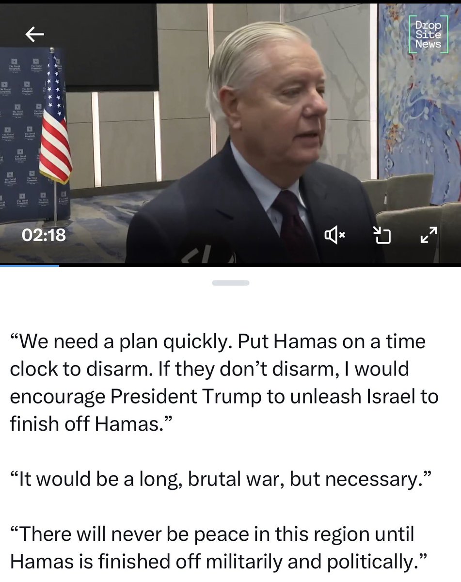 DropSiteNews's tweet image. 🟢 As Drop Site journalists Jeremy Scahill and Jawa Ahmad have reported, Sen. Lindsey Graham is wrong to claim “phase two” is unachievable or that Hamas refuses to give up governance. Palestinian analyst Muhammad Shehada has also laid out key facts. Here’s what Graham gets wrong:…