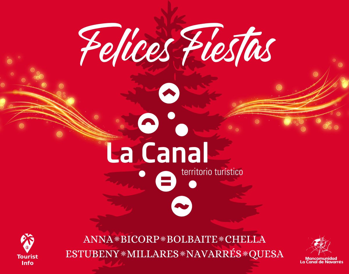 lacanalturismo's tweet photo. ✨ Desde el departamento de Turismo de la Mancomunidad #LaCanaldeNavarrés les deseamos muy felices fiestas y un mejor año 2026 cargado de viajes y experiencias únicas en #LaCanalTerritorioturístico 🎄
#Chella #Millares #Estubeny #Anna #Bicorp #Quesa #Bolbaite #Navarrés https://t.co/GXbmvX6LJm