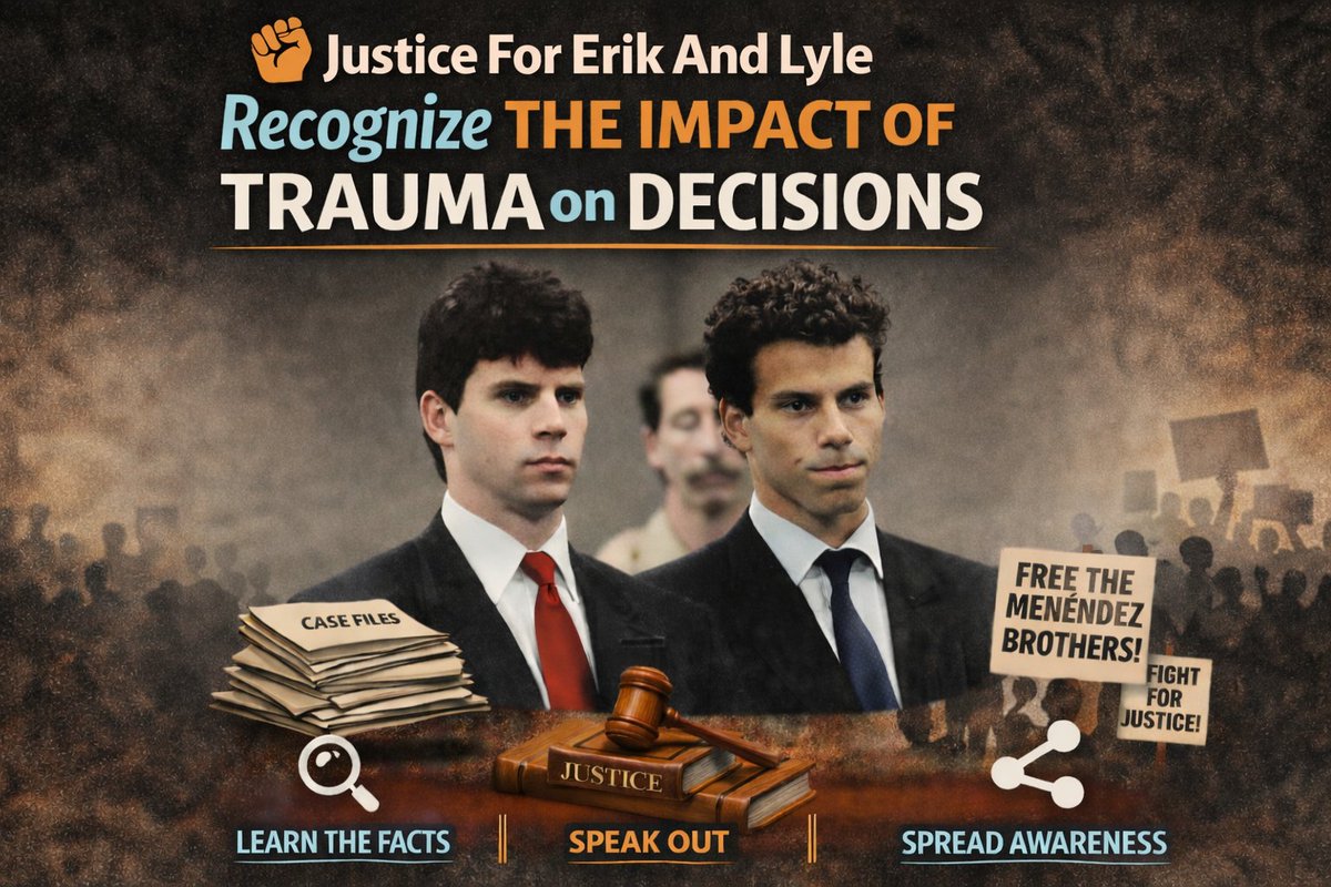 Justice cannot ignore trauma.
The Menendez case must be understood through the lens of psychological abuse and fear.
Trauma shapes decisions — and justice must consider the full context.
#JusticeForErikAndLyle