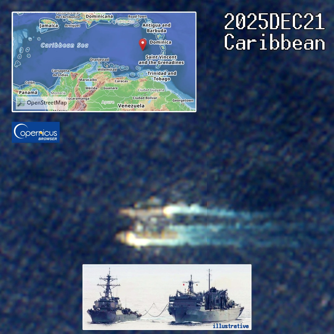 USNS SUPPLY 🇺🇸 spotted YESTERDAY doing a CONREP UNREP to a 🇺🇸 destroyer at
 
14.187,-63.907

UNderway REPlenishment is a naval op used to transfer fuel, munitions &amp; supplies between ships while moving. Allows a fleet to remain deployed indefinitely without returning to port.