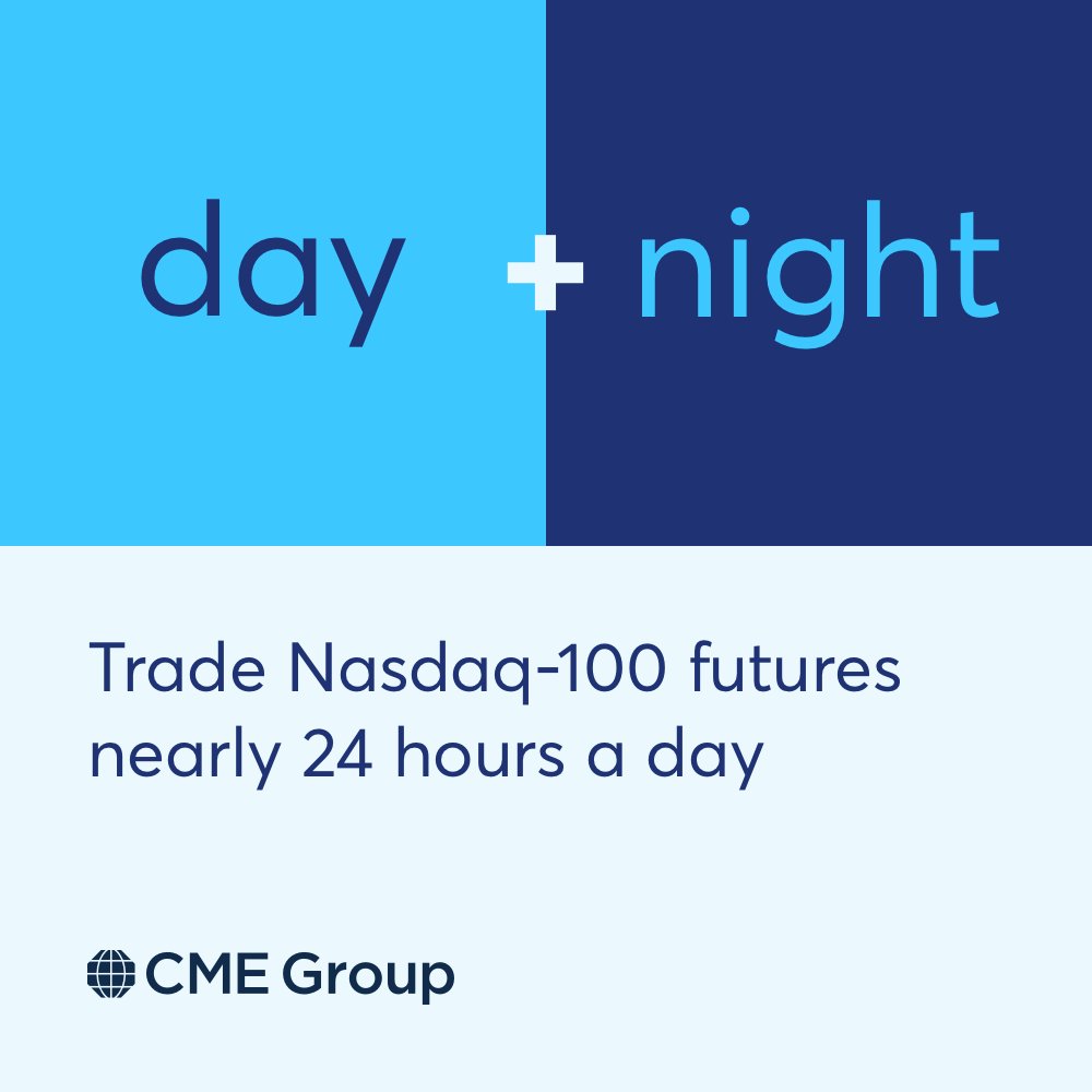 CMEActiveTrader's tweet photo. Futures move first, even while the rest of the markets slow down. Take action and trade 24 hours a day with E-mini Nasdaq-100 futures.