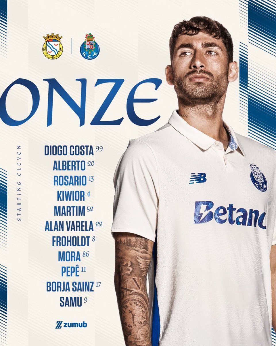 𝐎 𝐍𝐎𝐒𝐒𝐎 𝟏𝟏

🇩🇴Rosário a central
🇵🇹Martim adaptado a Lateral Esquerdo
🇵🇹Mora a titular 

VAMOS PORTO!