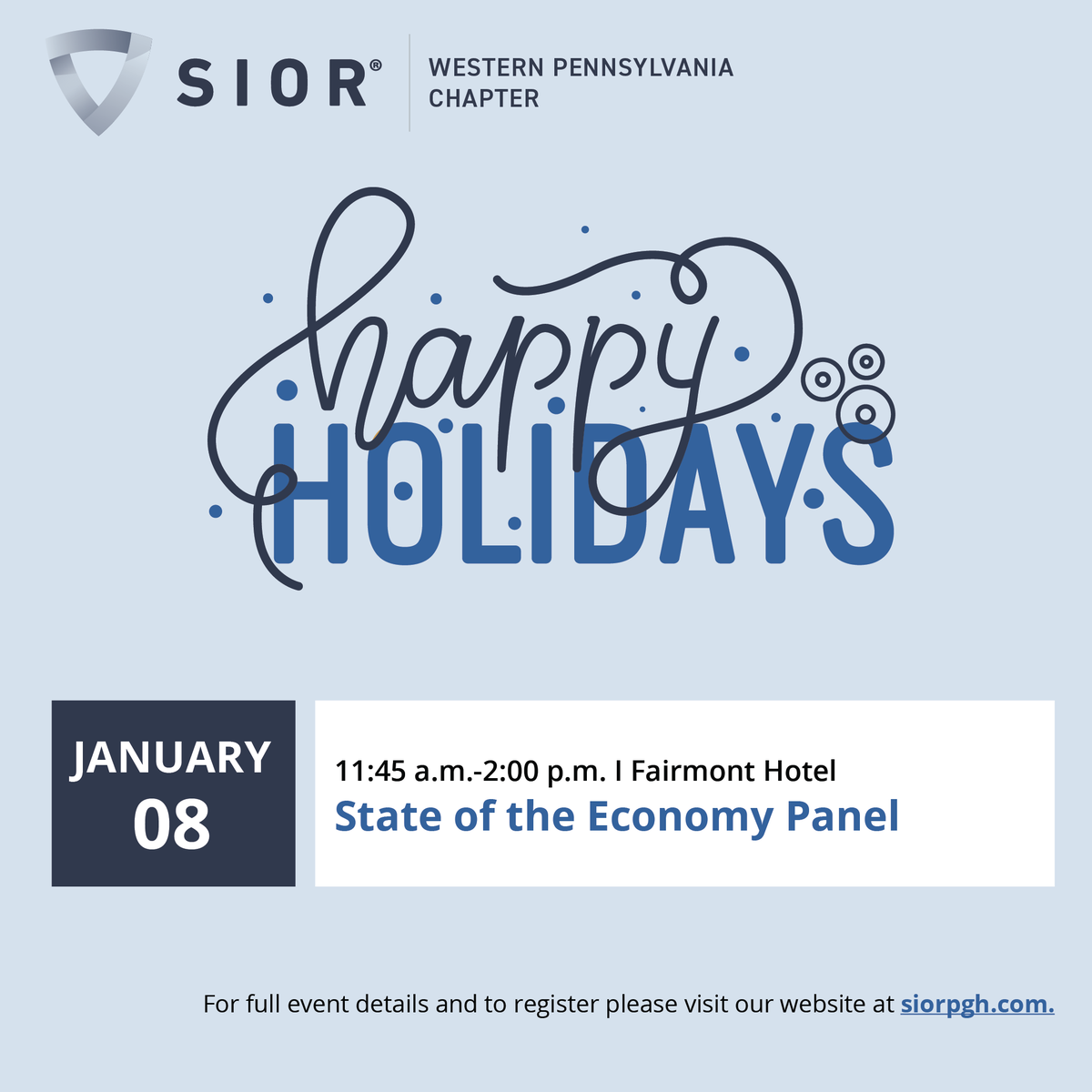 SIORpgh's tweet photo. We want to express our heartfelt gratitude and extend warm wishes to each of you for your ongoing support, collaboration, and commitment to the SIOR Western PA Chapter.

We wish you a happy, healthy, and prosperous New Year and look forward to seeing you in 2026! https://t.co/mLUFIfH2E4