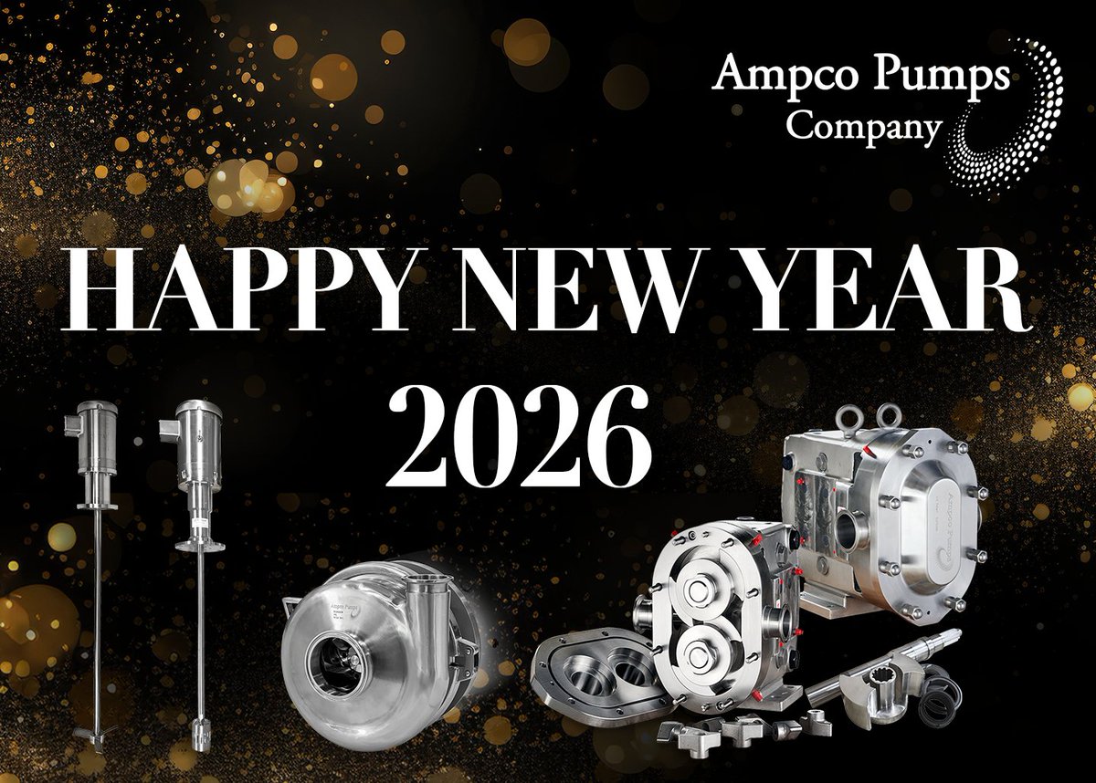 #HappyNewYear and best wishes for an amazing 2026 from everyone at #AmpcoPumps.

In observance of the #NewYear #holiday, our offices are closed on Dec. 31 and Jan 1.

Cheers-

#AmpcoPumpsAdvantage #krones #solutionsbeyondtomorrow