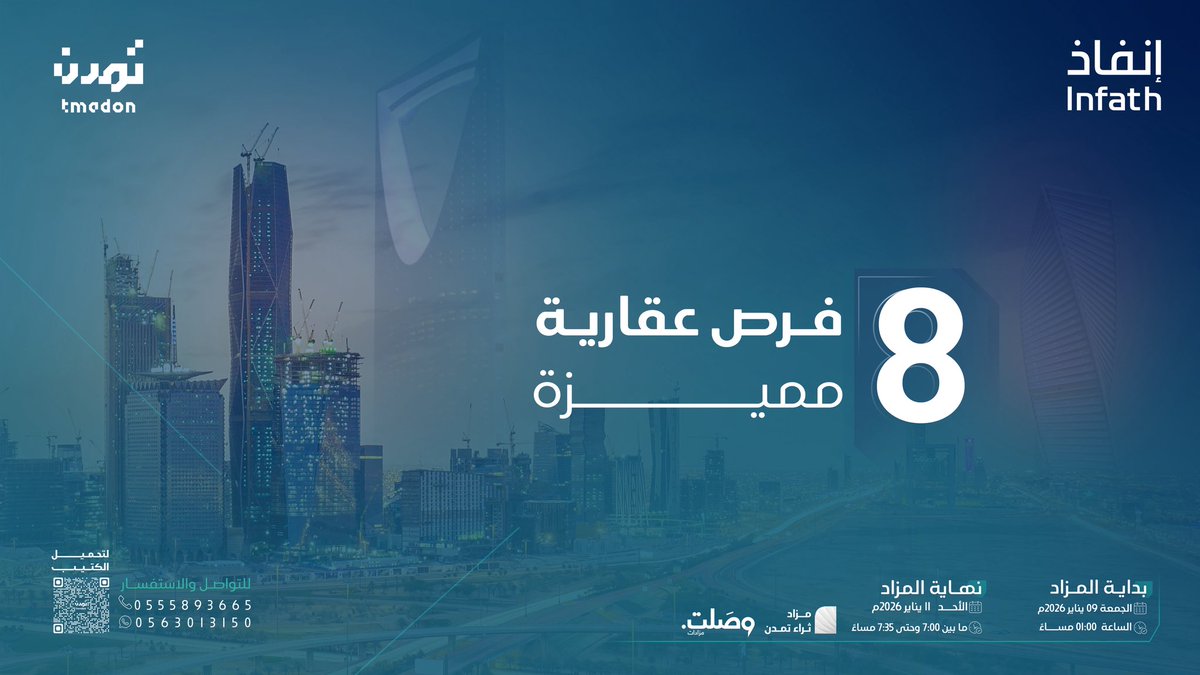 نضع بين أيديكم كتيب مزاد ثراء – تمدن

فرص عقارية مدروسة، مواقع مميزة، وقيمة استثمارية واعدة.

📘 اطّلع على الكتيب:

drive.google.com/drive/folders/…

#مزاد_ثراء_تمدن
#تمدن_العقارية
#وصلت_للمزادات 
#إنفاذ