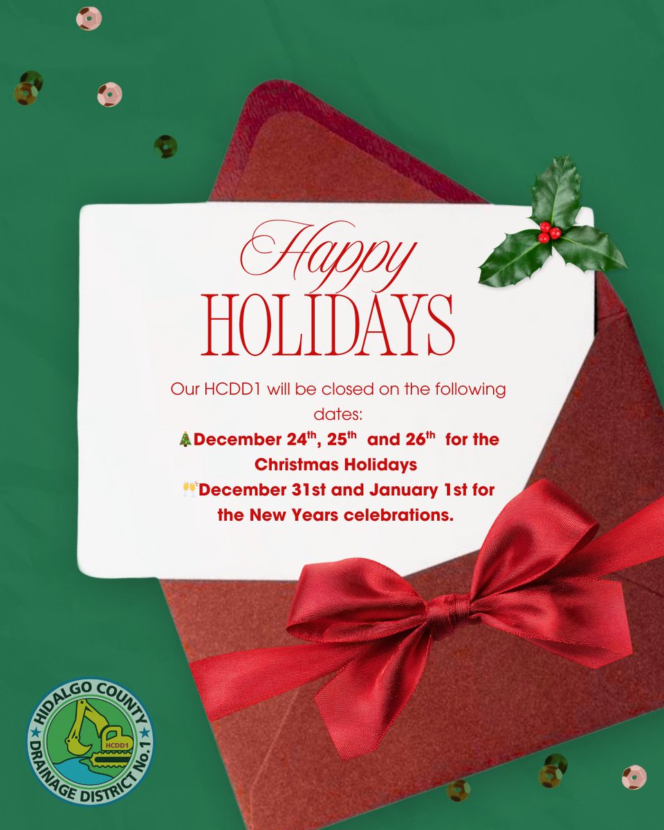 Our offices will be closed the following days:

🎄December 24th, 25th  and 26th  for the Christmas Holidays 
🥂December 31st and January 1st for the New Years celebrations.