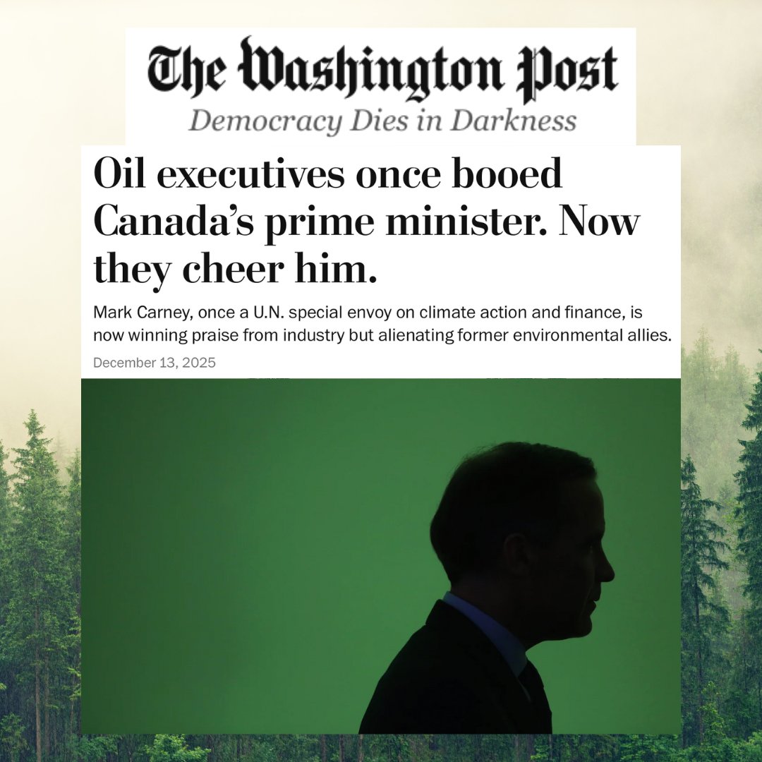 ClimateCrisisAG's tweet photo. “All his [Mark Carney] clear statements while running the Bank of England, telling global banks to stop investing in new fossil fuel recovery to avoid creating stranded assets, seem now to have evaporated. It is, so far, extremely disappointing.”

CCAG Founder, @Sir_David_King, shared commentary with The Washington Post on the shifts in Canada’s current approach on climate change - including a directive scrapping the consumer carbon tax and a pause on the electric vehicles mandate.

Read the full article here: https://t.co/77sUqneebR