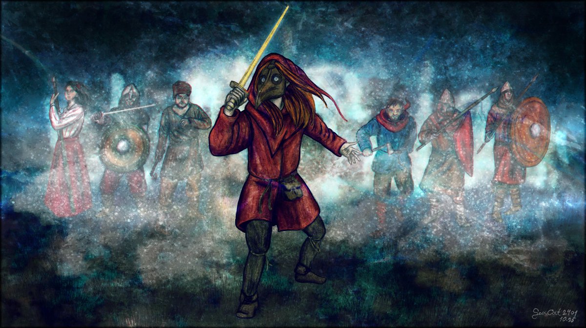 A ghostly army of fallen villagers and warriors, leaded by Doctor Milo. He expected to fight alone, protecting an old monastery, thinking that only the dead, meaning himself, will stand for the living. Yet help came from where he least expected.