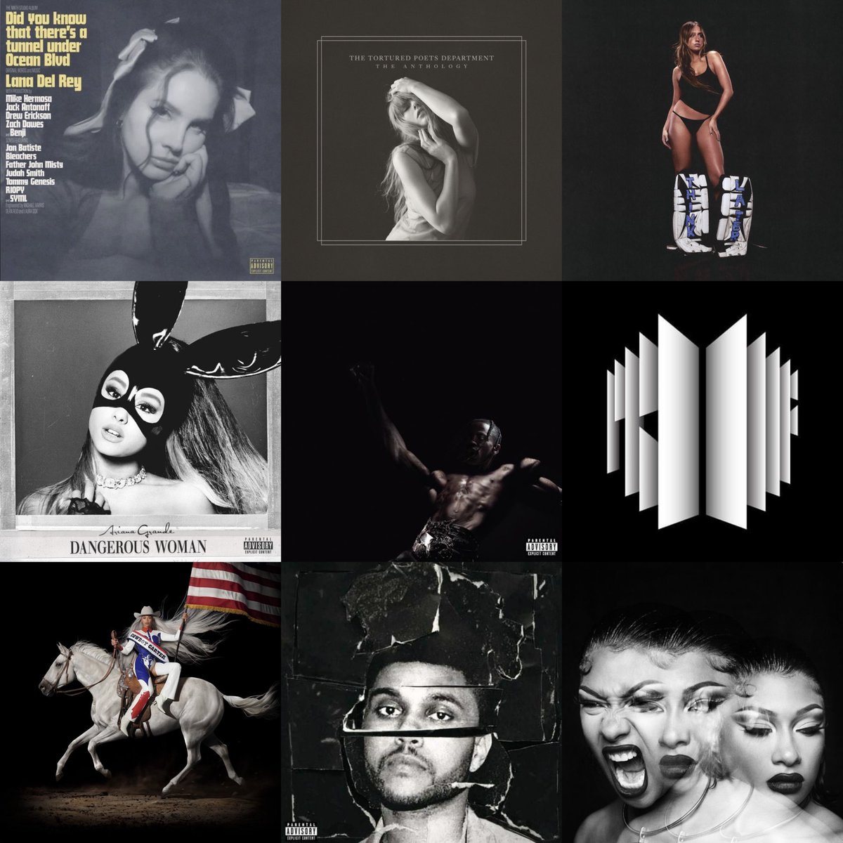 thecheeries's tweet image. Choose four black albums and the rest shall go