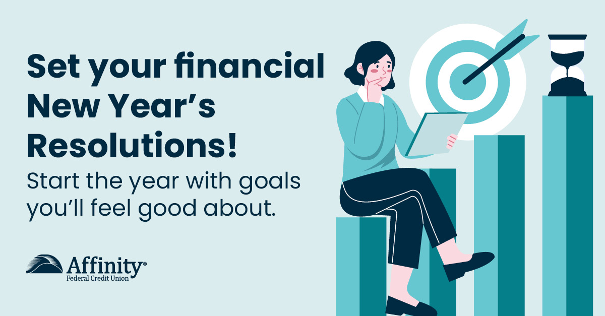 AffinityFCU's tweet image. New year, new money goals. 💸 
Try simple resolutions: build savings, track spending, pay down one debt, check your credit. 

Small steps = big wins. 

Start your plan 👉 bit.ly/45eDoDc 

#NewYearsResolutions #MoneyGoals #AffinityFCU